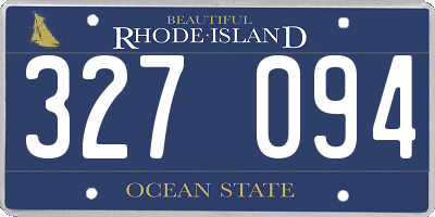 RI license plate 327094