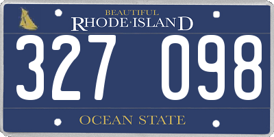 RI license plate 327098