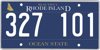 RI license plate 327101