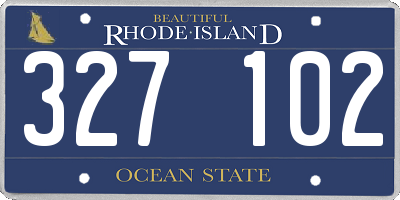 RI license plate 327102