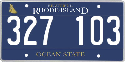 RI license plate 327103