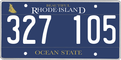 RI license plate 327105