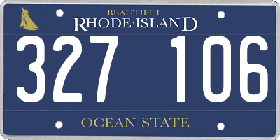 RI license plate 327106