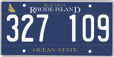 RI license plate 327109