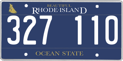 RI license plate 327110