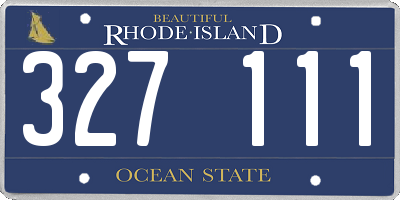RI license plate 327111