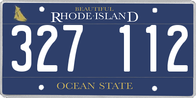 RI license plate 327112