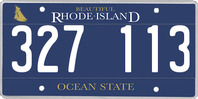 RI license plate 327113