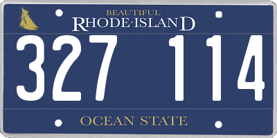 RI license plate 327114