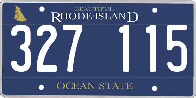 RI license plate 327115