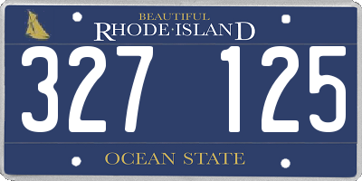 RI license plate 327125