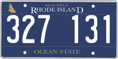 RI license plate 327131