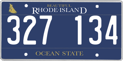 RI license plate 327134