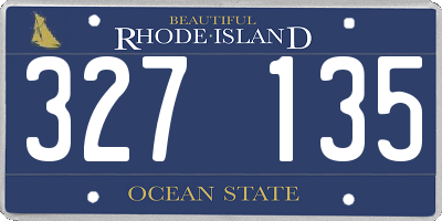 RI license plate 327135