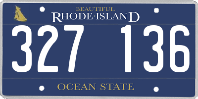RI license plate 327136