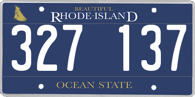 RI license plate 327137