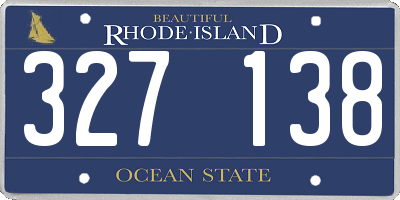 RI license plate 327138