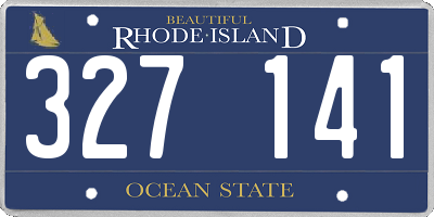 RI license plate 327141