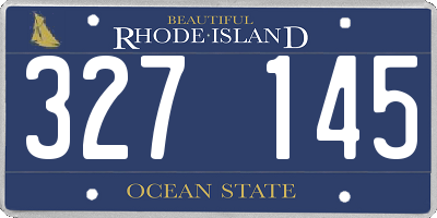 RI license plate 327145