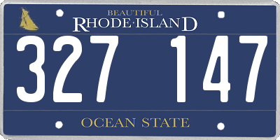 RI license plate 327147