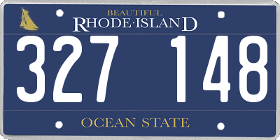 RI license plate 327148