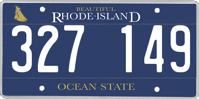 RI license plate 327149