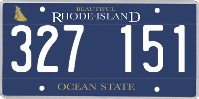 RI license plate 327151