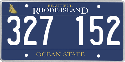 RI license plate 327152