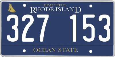 RI license plate 327153
