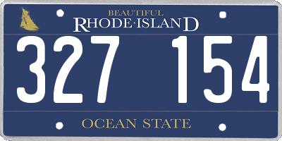 RI license plate 327154