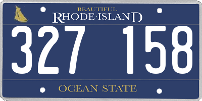 RI license plate 327158