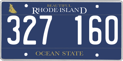 RI license plate 327160
