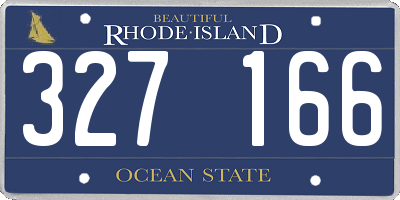 RI license plate 327166