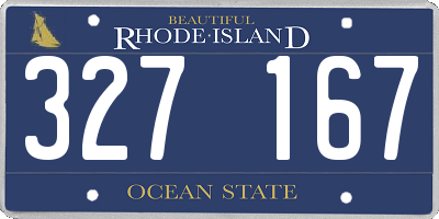 RI license plate 327167