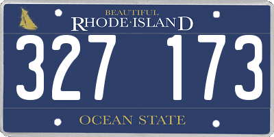 RI license plate 327173