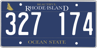 RI license plate 327174