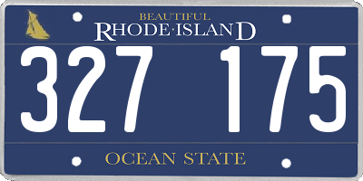 RI license plate 327175
