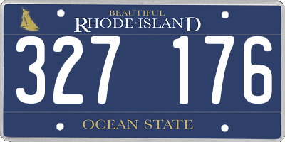 RI license plate 327176