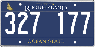 RI license plate 327177