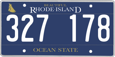 RI license plate 327178