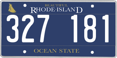 RI license plate 327181