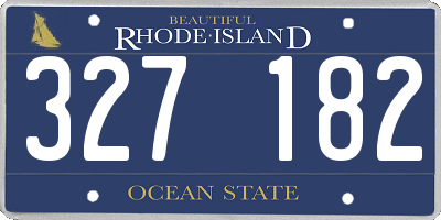 RI license plate 327182