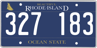 RI license plate 327183