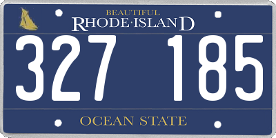 RI license plate 327185