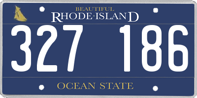 RI license plate 327186