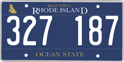 RI license plate 327187