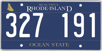 RI license plate 327191