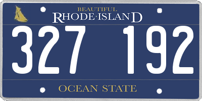 RI license plate 327192