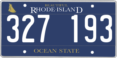 RI license plate 327193