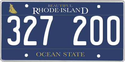 RI license plate 327200